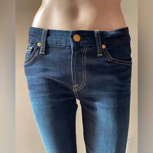 $189 WOMENS NWT 7 SEVEN FOR ALL MANKIND JEANS KIMMIE BOOT DARK BLUE SZ 23, 25 - Picture 4 of 9